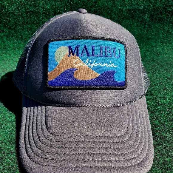 VTG Otto Trucker Cap Hat Snapback Malibu California Gray Adjustable Myanmar - Picture 2 of 9